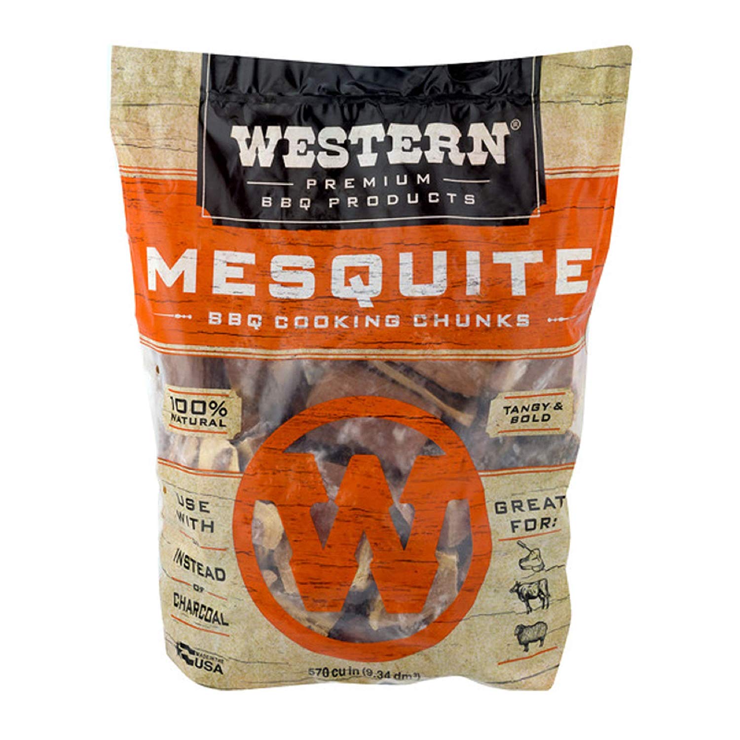 Western, Mesquite Chunks / ก้อนไม้หอมรมควันเวสเทิร์นกลิ่นเมสไควท์ (78054)